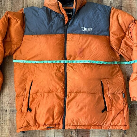 Bear USA Orange & Gray Down Feather Puffer Coat With Zip Closure & Pockets XXL - Picture 2 of 13